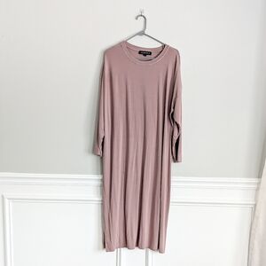 Verona Women's Long Sleeve Midi With Slits, Large, Taupe